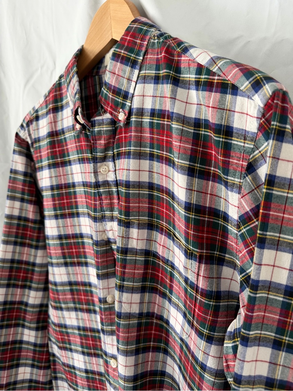 J.Crew Broken-In Oxford Shirt Slim Medium Organic Cotton Holiday Tartan Plaid - Picture 6 of 11